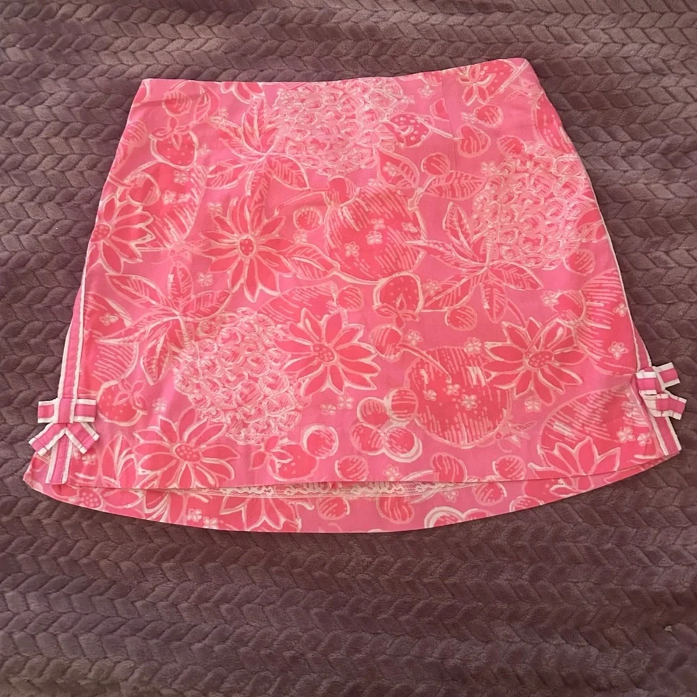 Lilly Pulitzer Girls Scooter Mini Skirt Skort Floral Flower Pink size 14